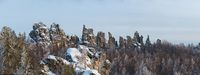 Вид на Инзерские Зубчатки с запада. Автор: Олег Чегодаев (https://www.exje.ru/inzerskie_zubchatki_ski)
