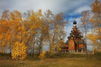 Церковь в Верхней Санарке.  Автор: Михаил Трахтенберг.